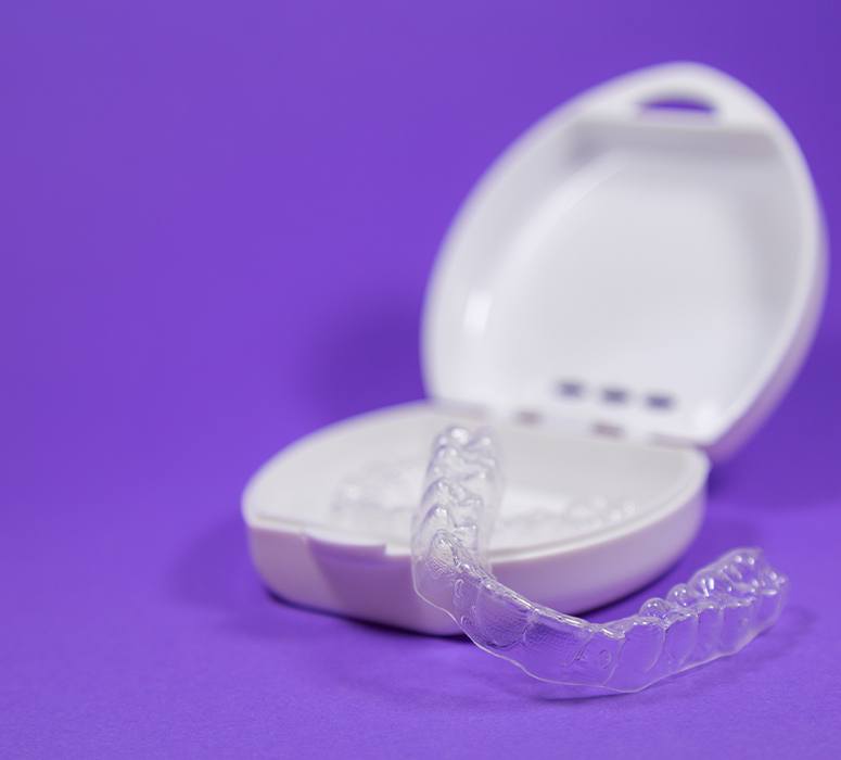 Set of keep it straight clear aligners in a carrying case