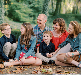 Doctor Koops and his family outdoors